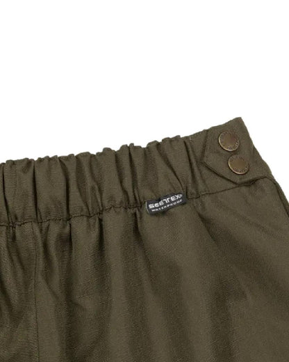 Shaded Olive Coloured Seeland Buckthorn Zip Leg Overtrousers on white background 
