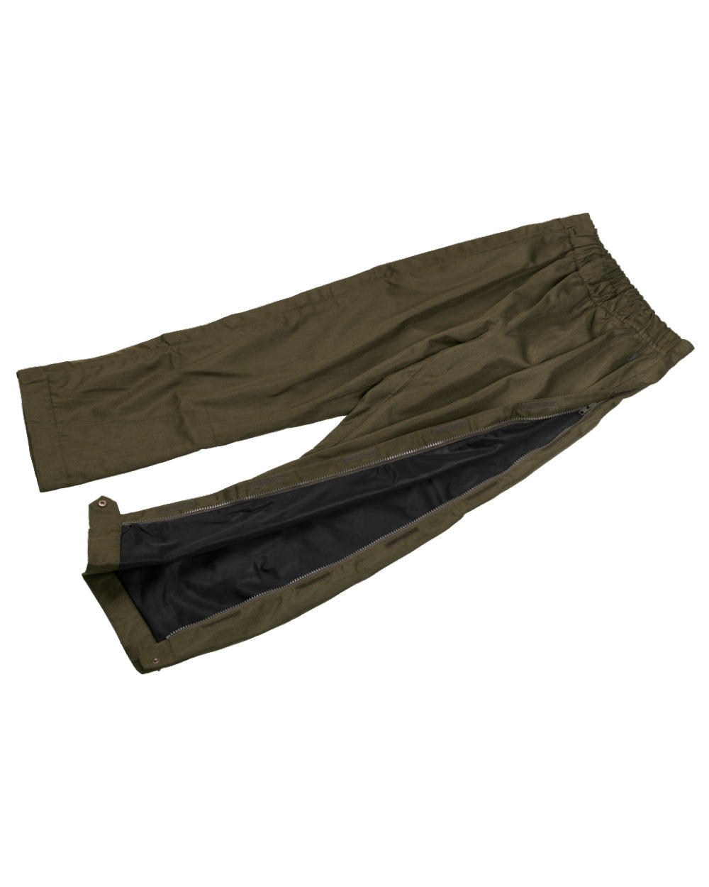 Shaded Olive Coloured Seeland Buckthorn Zip Leg Overtrousers on white background 