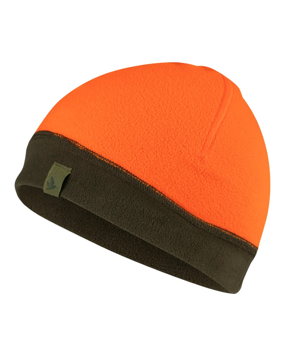 Seeland Reversible Fleece Hat in Pine Green/Hi-Vis Orange
