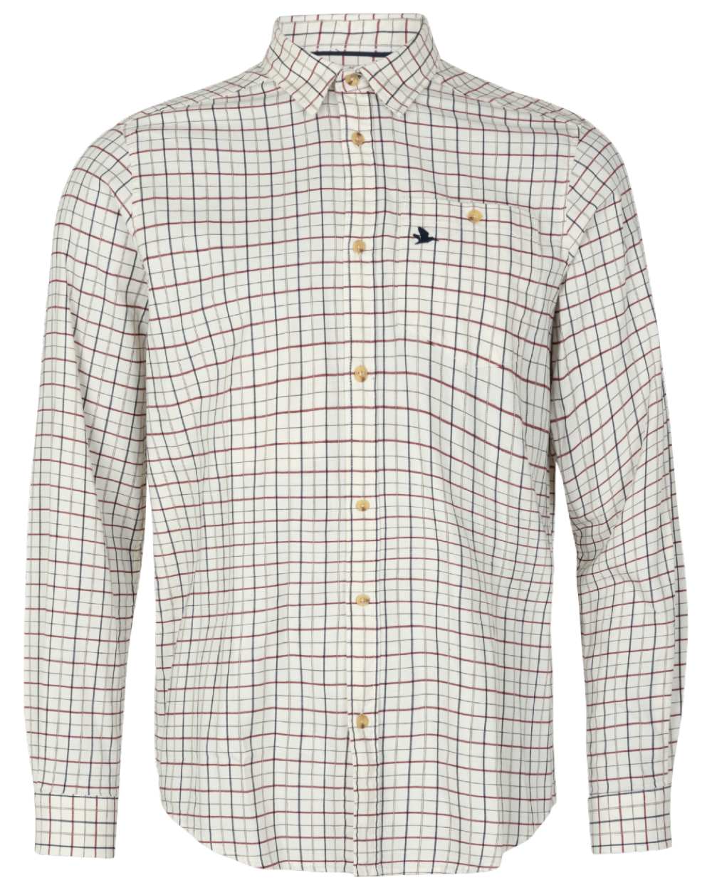 Cabernet/Blue Check coloured Seeland Shooting Shirt on white background 