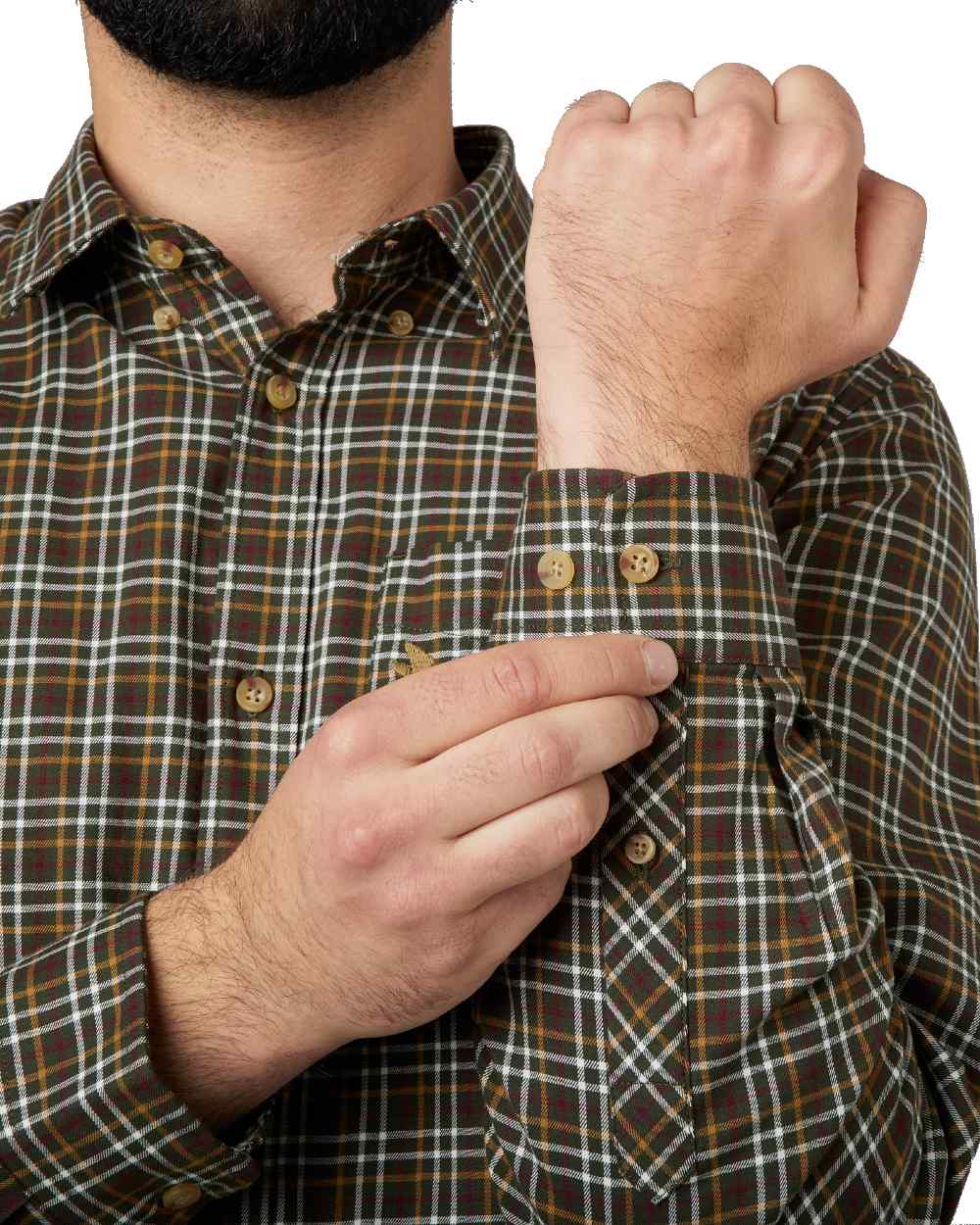 Rosin Check coloured Seeland Shooting Shirt on white background 