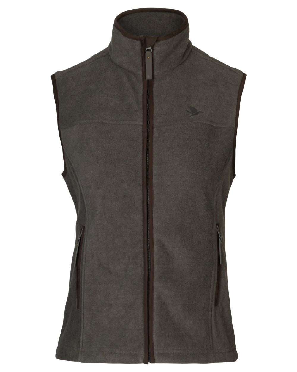 Dark Grey Melange coloured Seeland Womens Woodcock Ivy Fleece Waistcoat on white background 