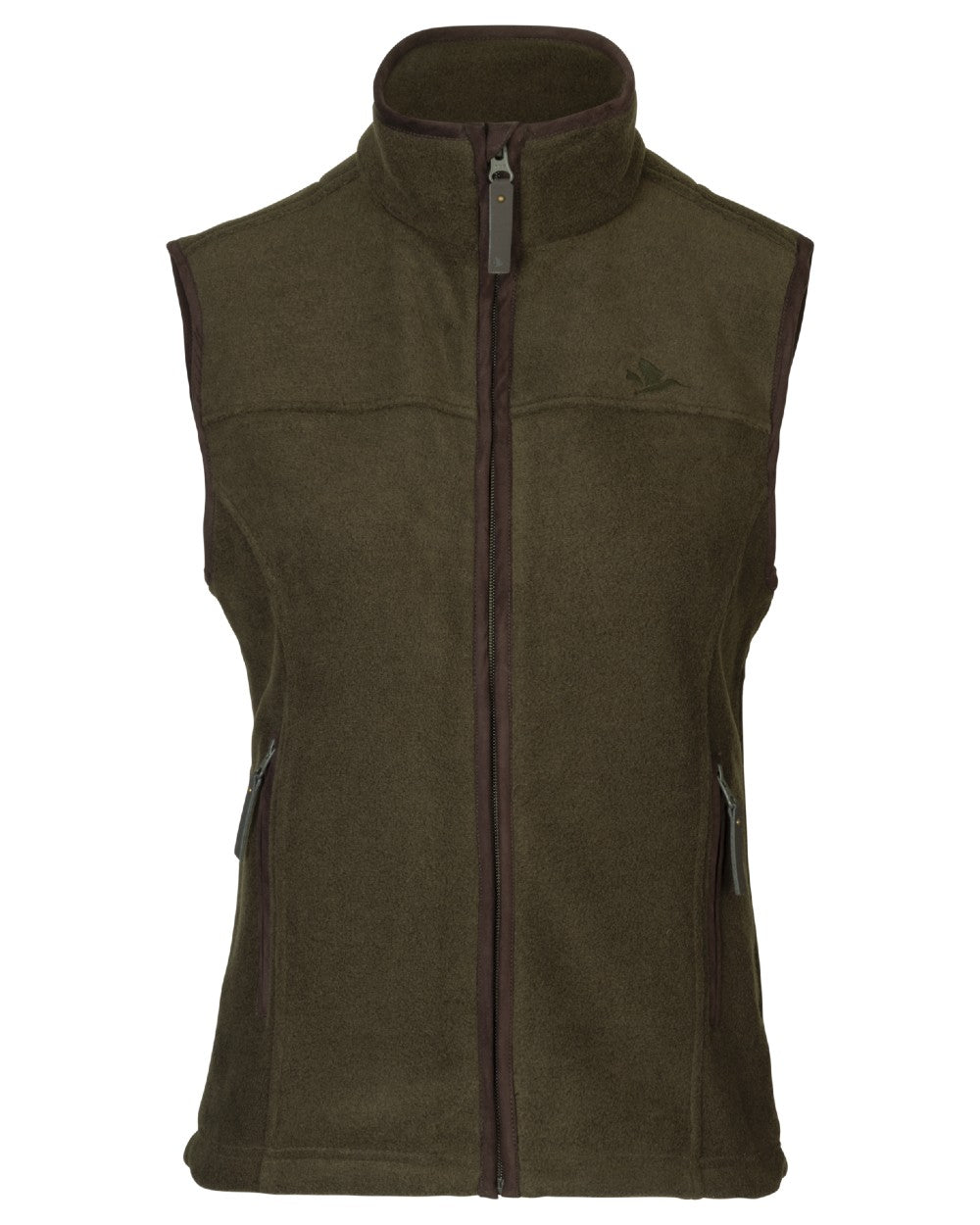 Pine Green Melange coloured Seeland Womens Woodcock Ivy Fleece Waistcoat on white background 