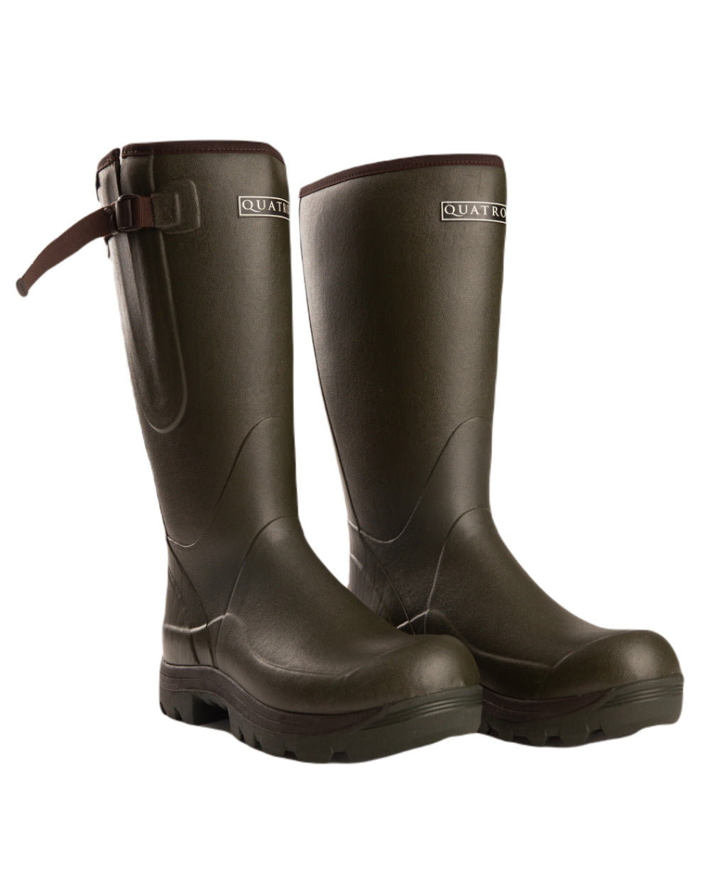 Green Brown Coloured Skellerup Quatro Sport Boot on white background 