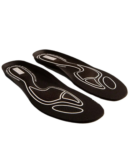 Black White coloured Skellerup Quatro Insoles on white background 