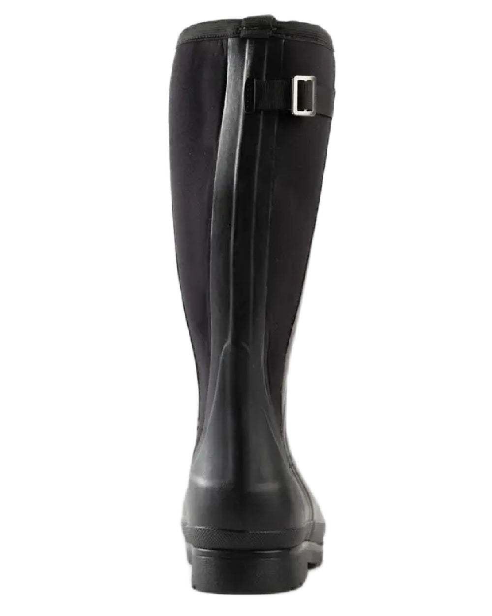 Black coloured Skellerup Womens Meadow Wellingtons on white background 