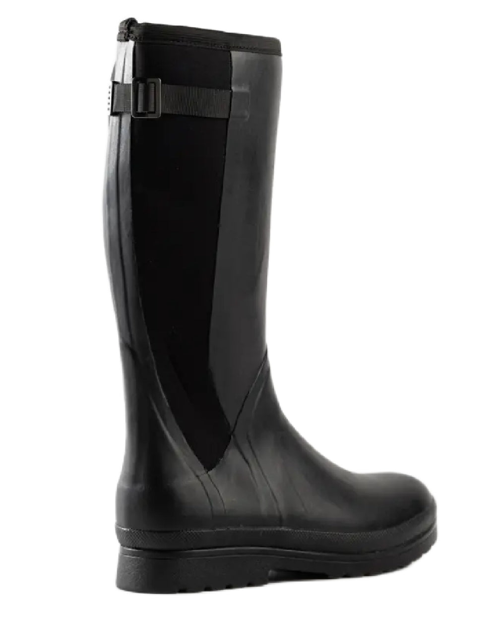 Black coloured Skellerup Womens Meadow Wellingtons on white background 
