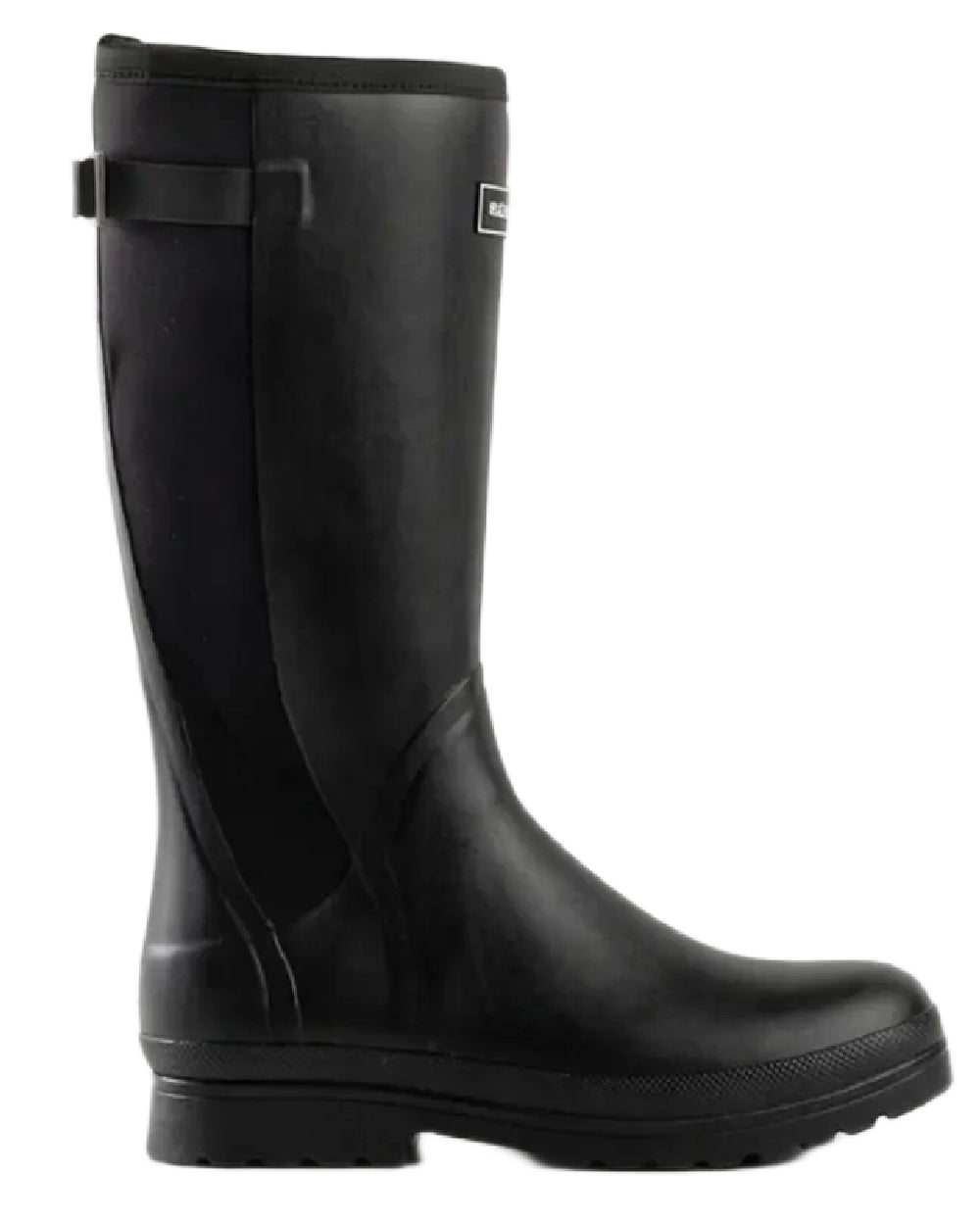 Black coloured Skellerup Womens Meadow Wellingtons on white background 