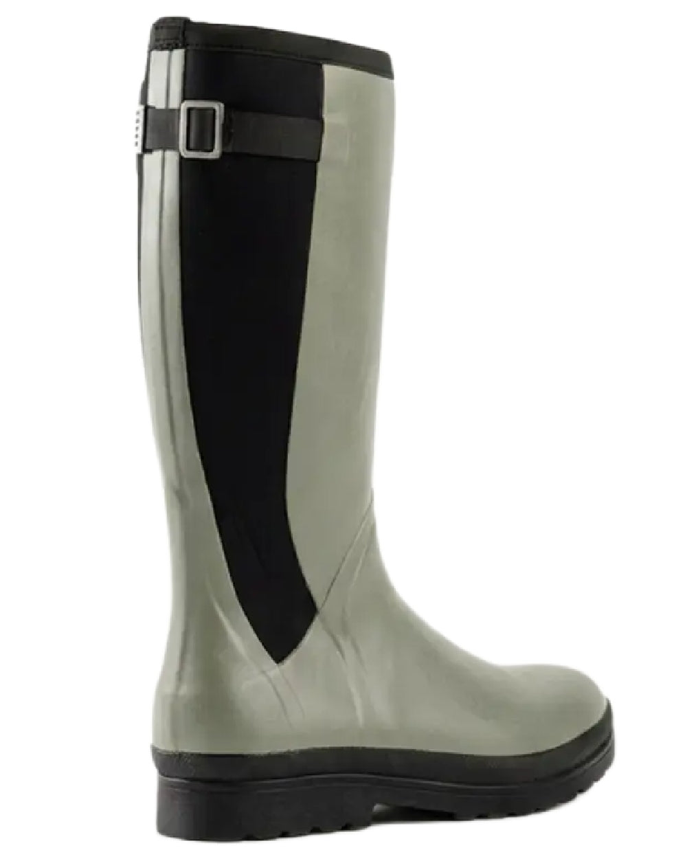 Olive coloured Skellerup Womens Meadow Wellingtons on white background 