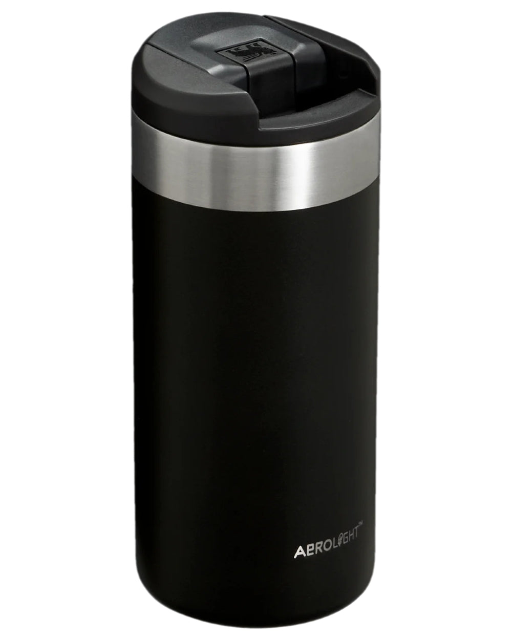 Black Coloured Stanley AeroLight Transit Mug 0.35L on white background 