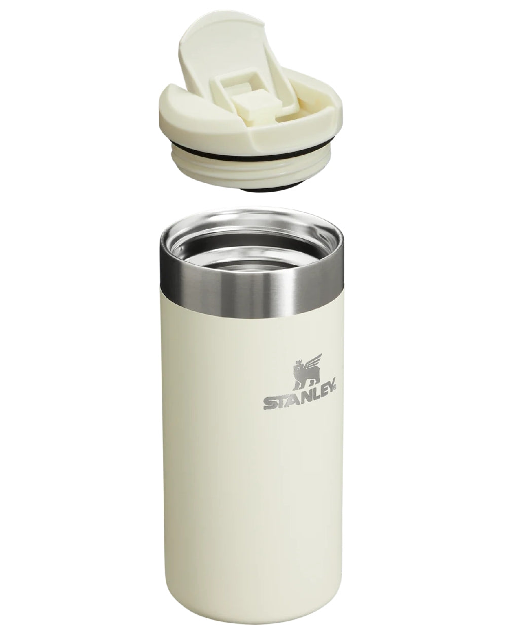 Cream Gloss coloured Stanley AeroLight Transit Mug 0.35L on white background 