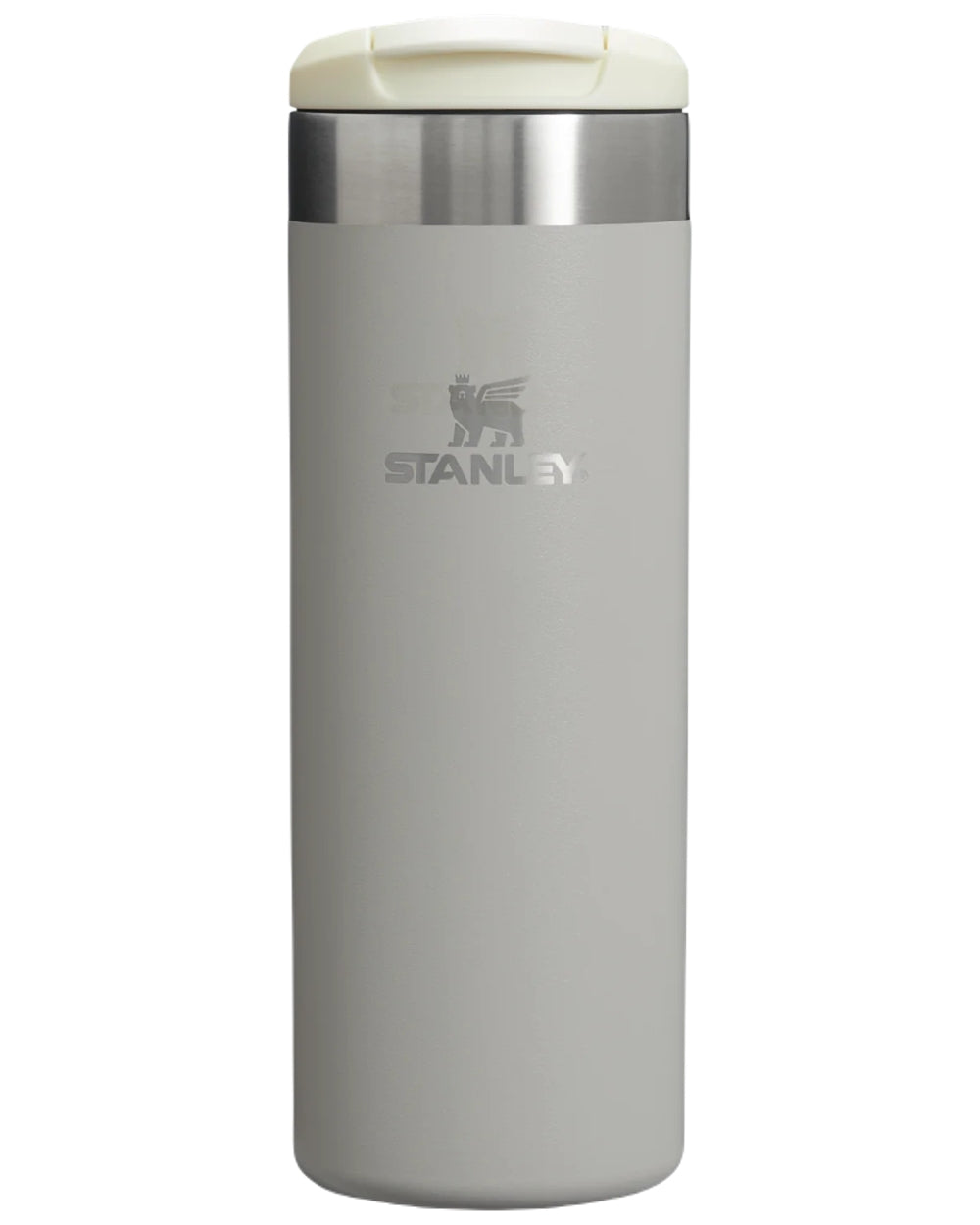 Ash coloured Stanley AeroLight Transit Mug 0.47L on white background 