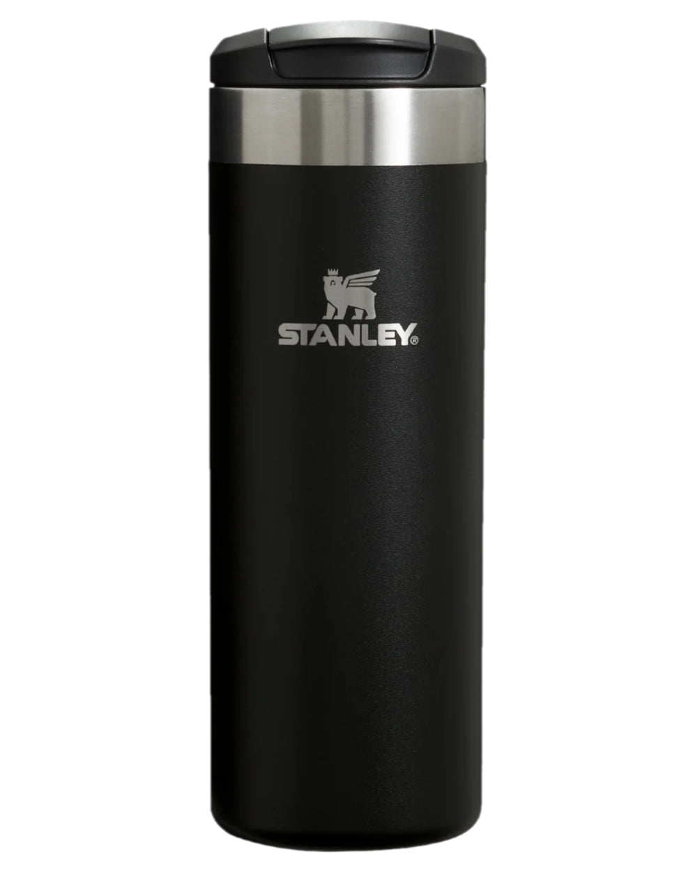 Black Coloured Stanley AeroLight Transit Mug 0.47L on white background 