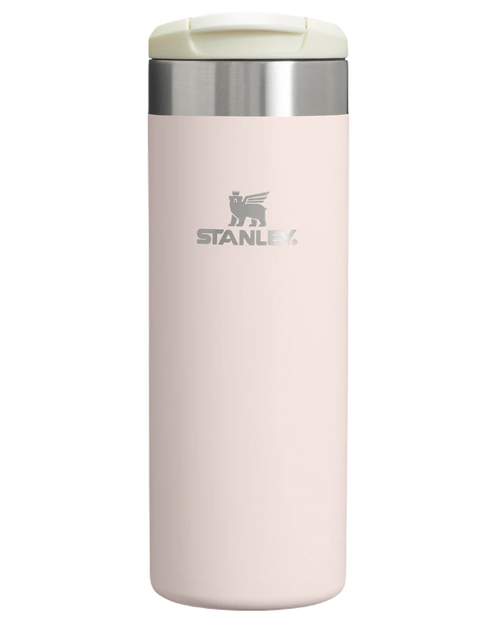 Rose Quartz coloured Stanley AeroLight Transit Mug 0.47L on white background 