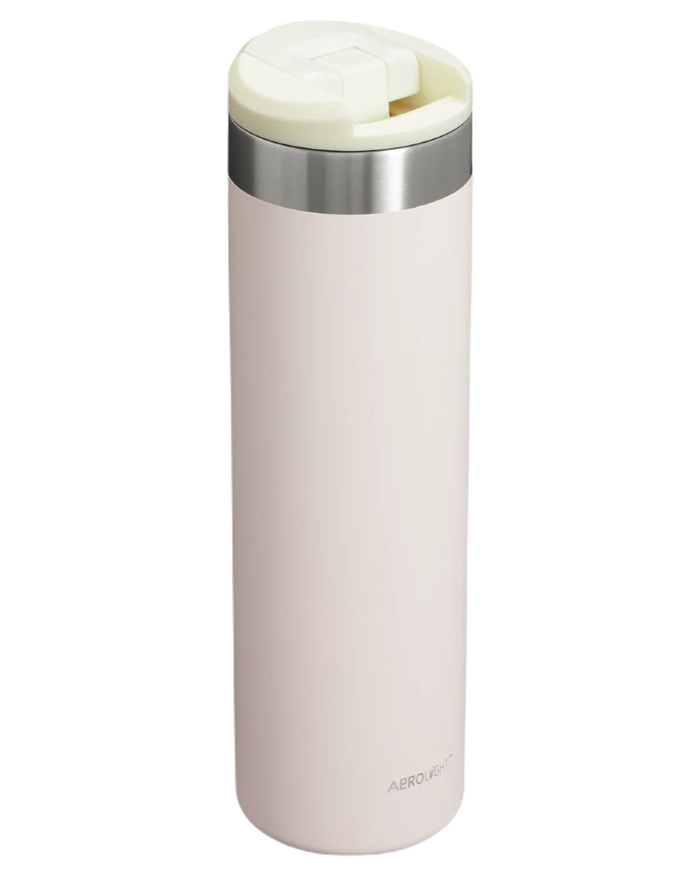 Rose Quartz coloured Stanley AeroLight Transit Mug 0.6L on white background 