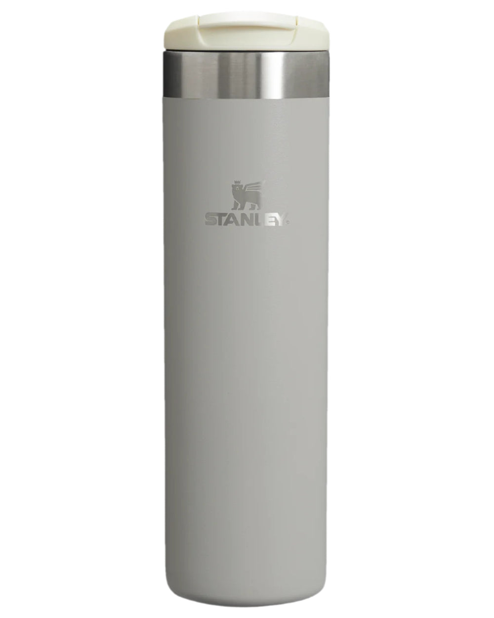 Ash Coloured Stanley The AeroLight Transit Mug 0.6L on white background 