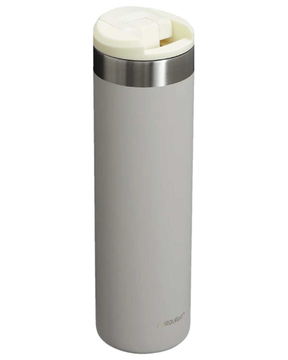Ash Coloured Stanley The AeroLight Transit Mug 0.6L on white background 
