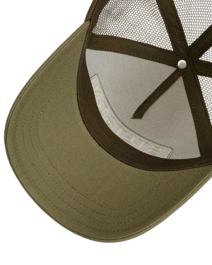 Green Beige coloured Stetson American Heritage Gasoline Trucker Cap on white background 