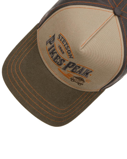 Light Green coloured Stetson American Heritage Pikes Peek Trucker Cap on white background 
