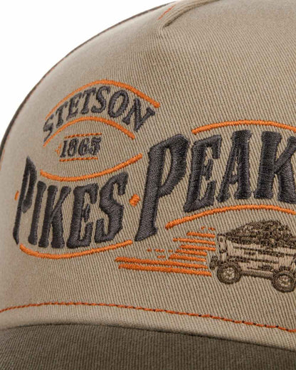 Light Green coloured Stetson American Heritage Pikes Peek Trucker Cap on white background 