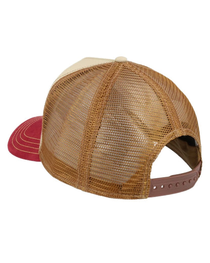 Wine Beige coloured Stetson American Heritage Rodeo Trucker Cap on white background 