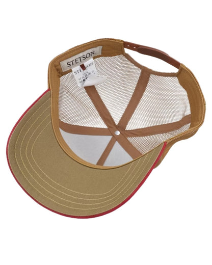 Wine Beige coloured Stetson American Heritage Rodeo Trucker Cap on white background 