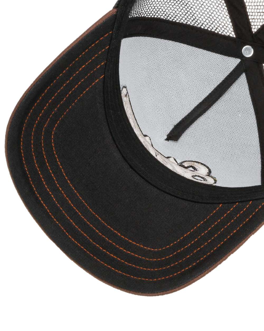 Chestnut Olive coloured Stetson American Heritage Speed Shop Trucker Cap on white background 