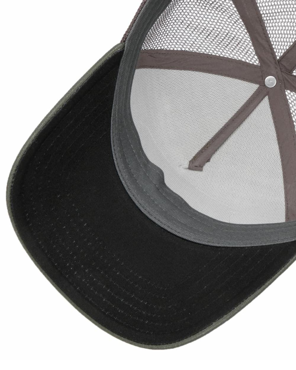 Green White coloured Stetson American Heritage Sun Trucker Cap on white background 