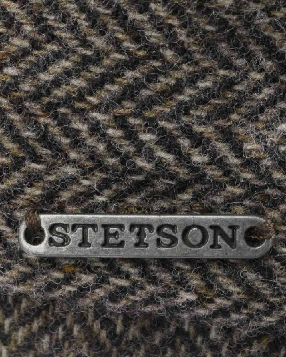 Antra Melange coloured Stetson Belfast Classic Wool Flat Cap on white background 