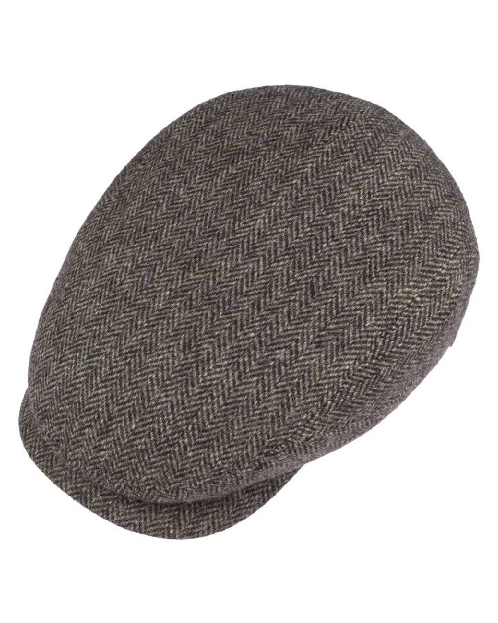 Antra Melange coloured Stetson Belfast Classic Wool Flat Cap on white background 