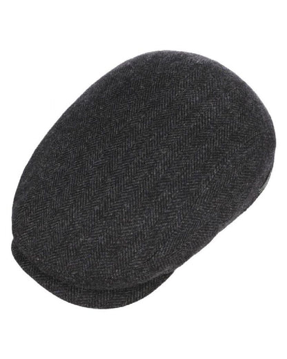 Dark Grey coloured Stetson Belfast Classic Wool Flat Cap on white background 
