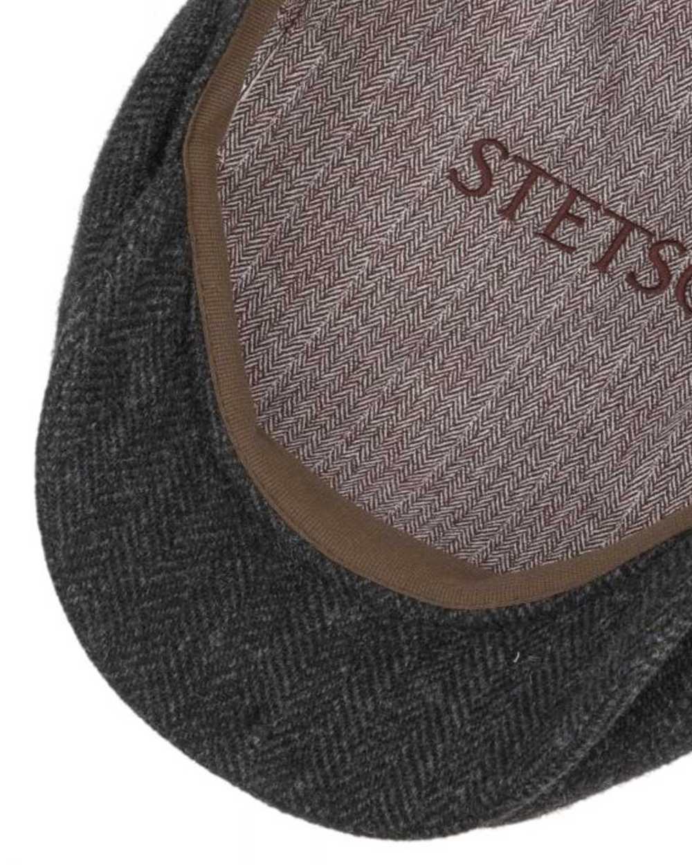 Dark Grey coloured Stetson Belfast Classic Wool Flat Cap on white background 