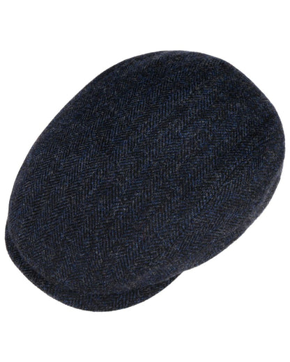 Dark Navy coloured Stetson Belfast Classic Wool Flat Cap on white background 