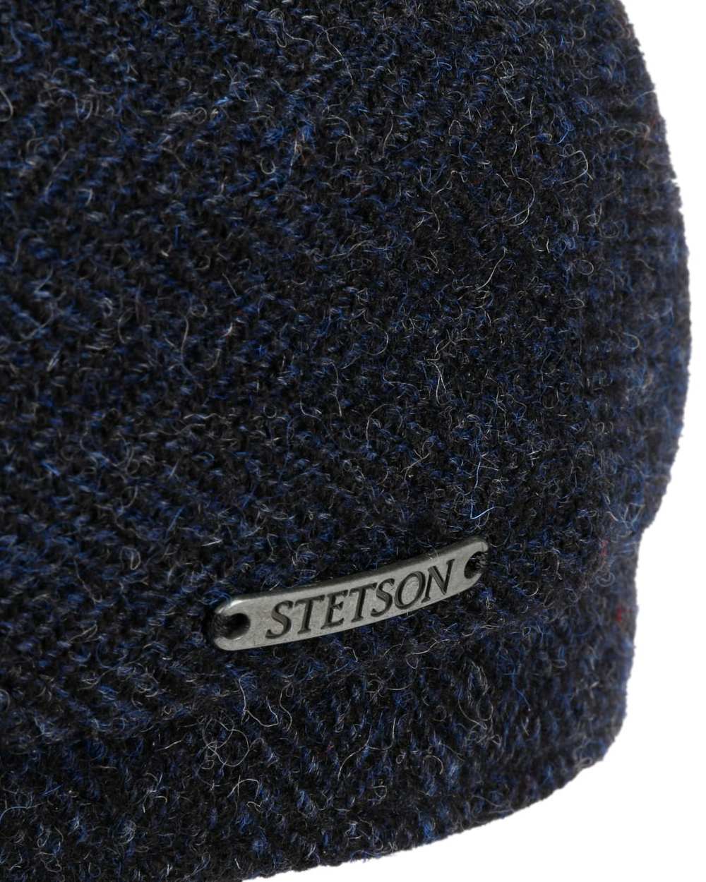 Dark Navy coloured Stetson Belfast Classic Wool Flat Cap on white background 