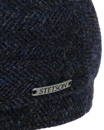 Dark Navy coloured Stetson Belfast Classic Wool Flat Cap on white background 