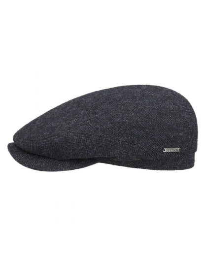 Dark Navy coloured Stetson Belfast Classic Wool Flat Cap on white background 