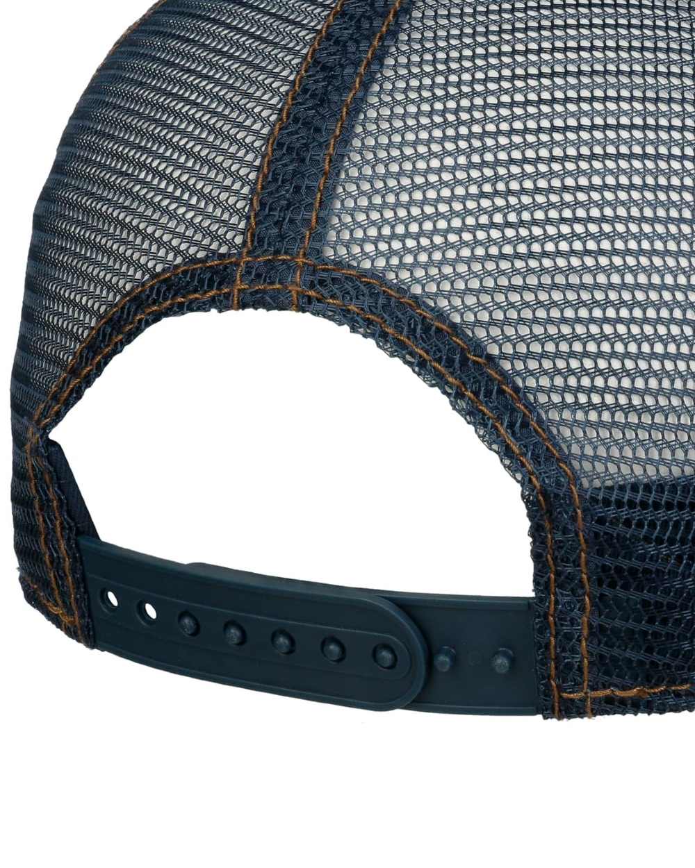 Blue coloured Stetson Biker Trucker Cap on white background 