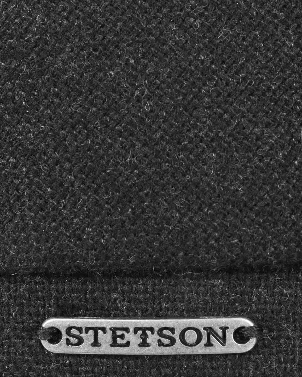 Anthracite coloured Stetson Brooklin Wool Cashmere Flat Cap on white background 