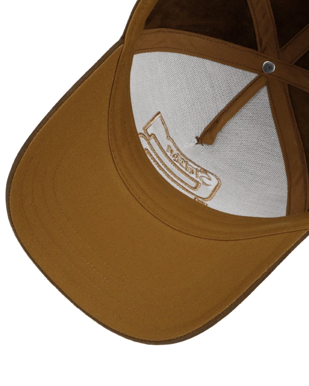 Brown coloured Stetson Capital S Trucker Cap on white background 