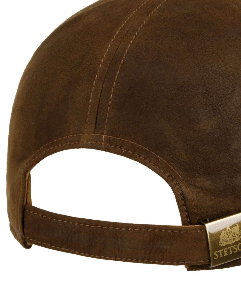 Brown coloured Stetson Capital S Trucker Cap on white background 