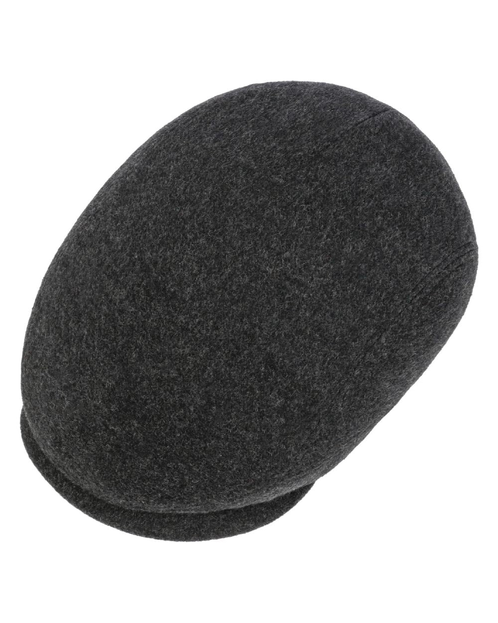 Anthracite Melange Coloured Stetson Cashmere Wool Driver Cap On A White Background 