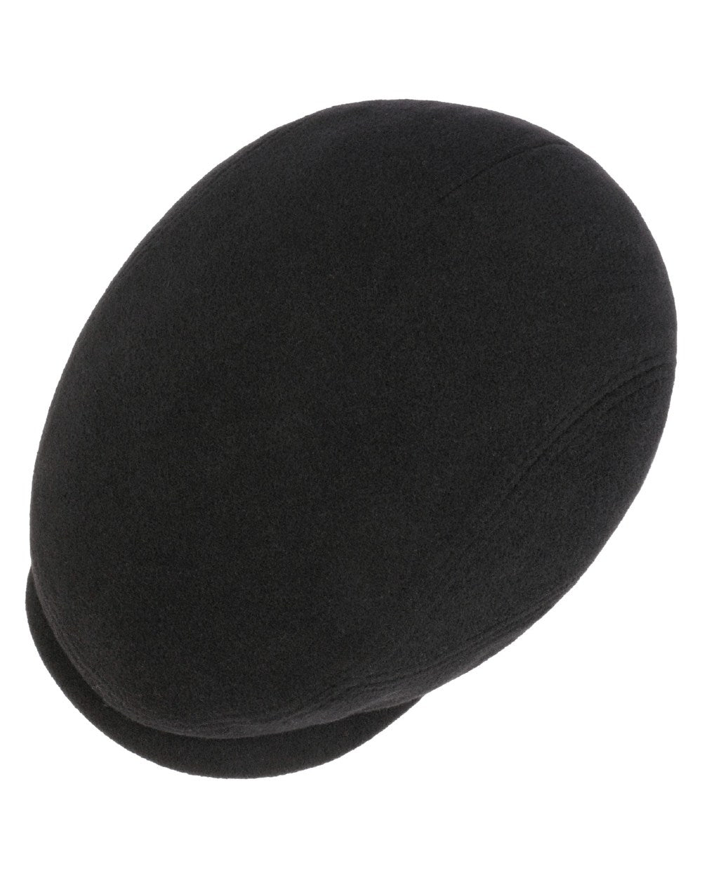 Black Coloured Stetson Cashmere Wool Driver Cap On A White Background 