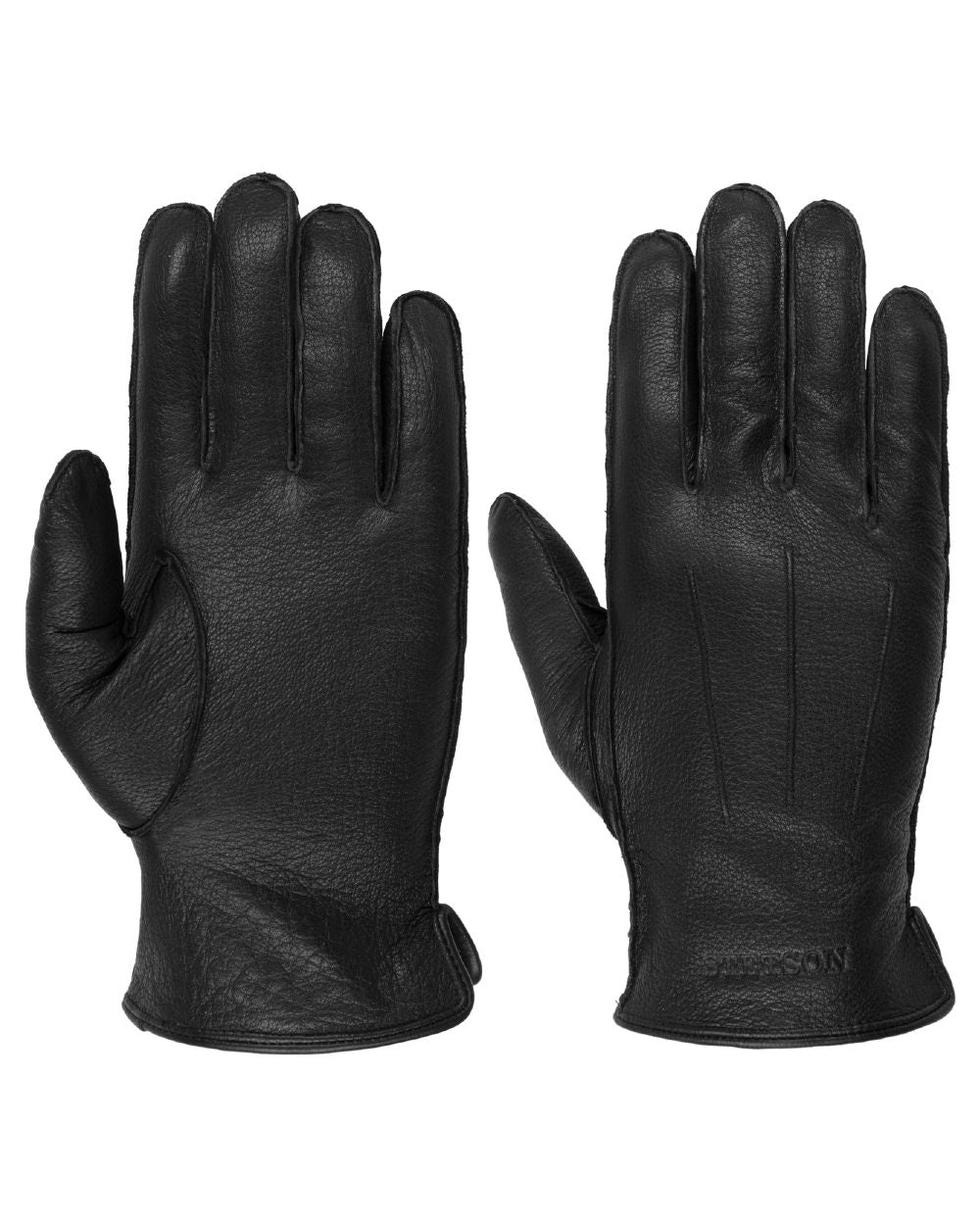 Black coloured Stetson Classic Uni Goat Leather Gloves on white background 