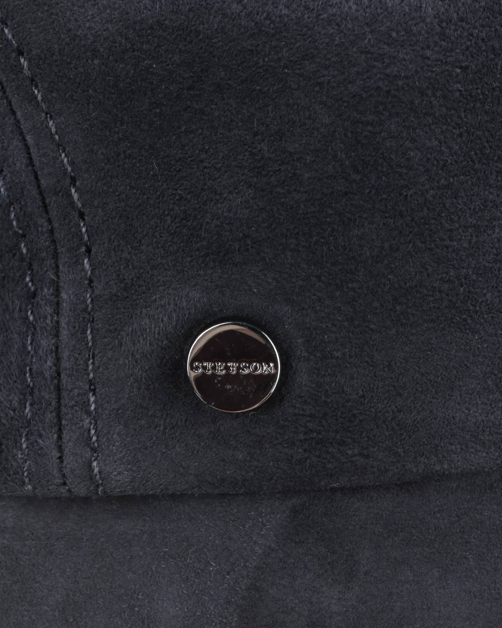 Dark Navy coloured Stetson Driver Goat Suede Cap on white background 