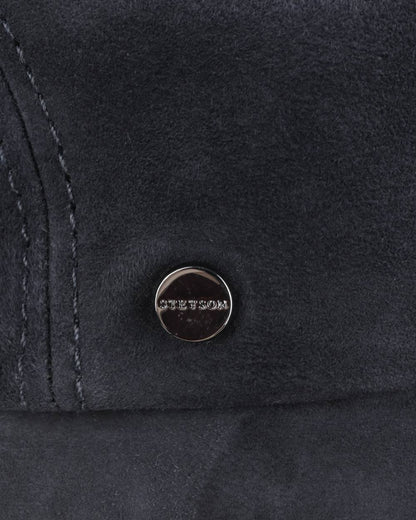 Dark Navy coloured Stetson Driver Goat Suede Cap on white background 