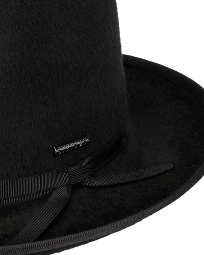 Black coloured Stetson Edmore Player Wool Hat on white background 