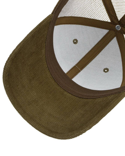Light Green Khaki Stetson Explorer Since 1865 Trucker Cap on white background 