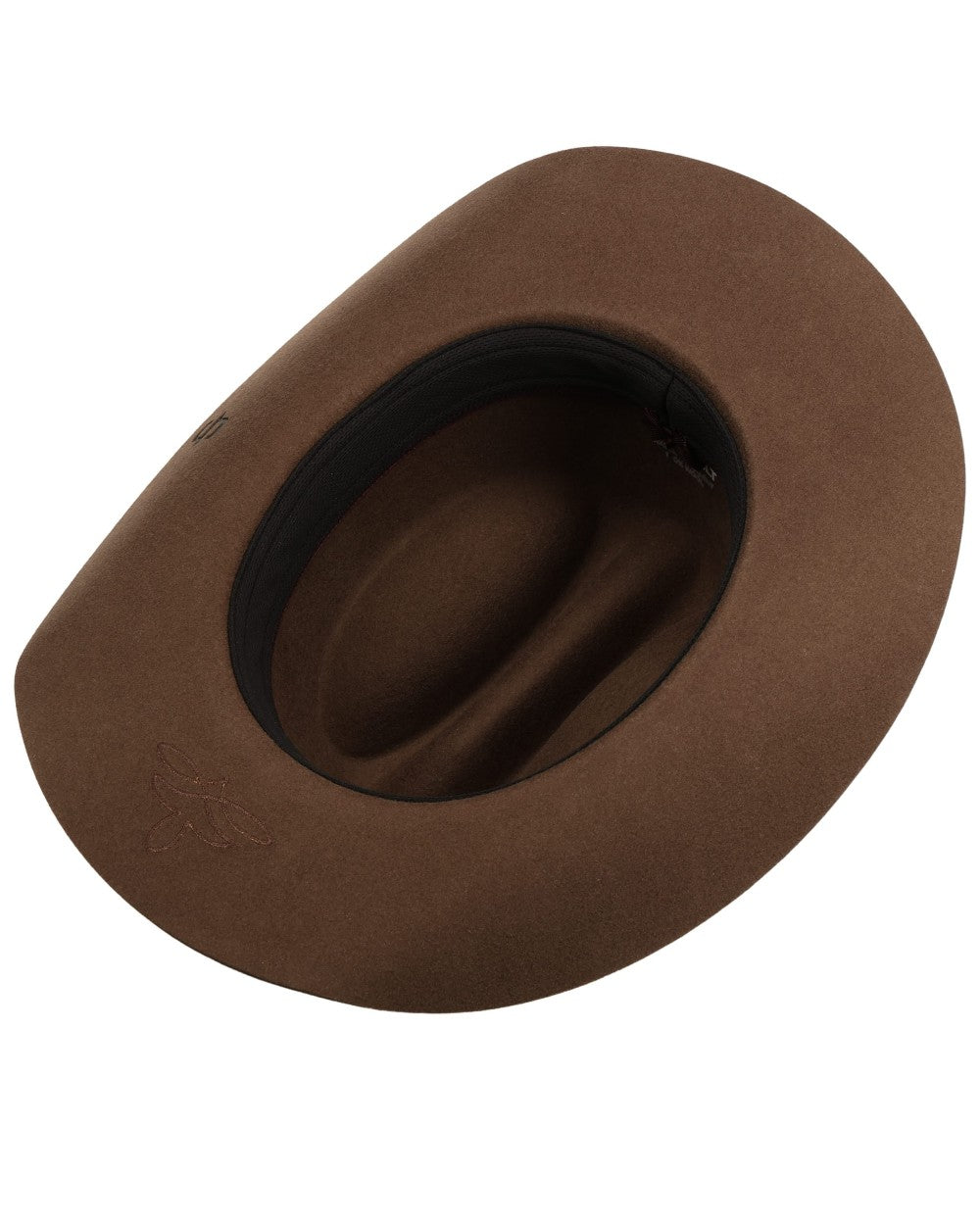 Brown coloured Stetson Florence Cattleman Western Woolfelt Hat on white background 