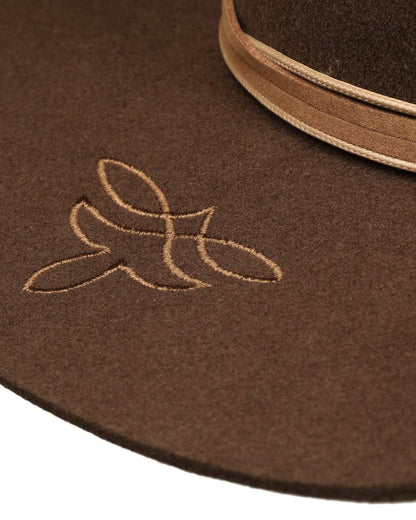 Brown coloured Stetson Florence Cattleman Western Woolfelt Hat on white background 