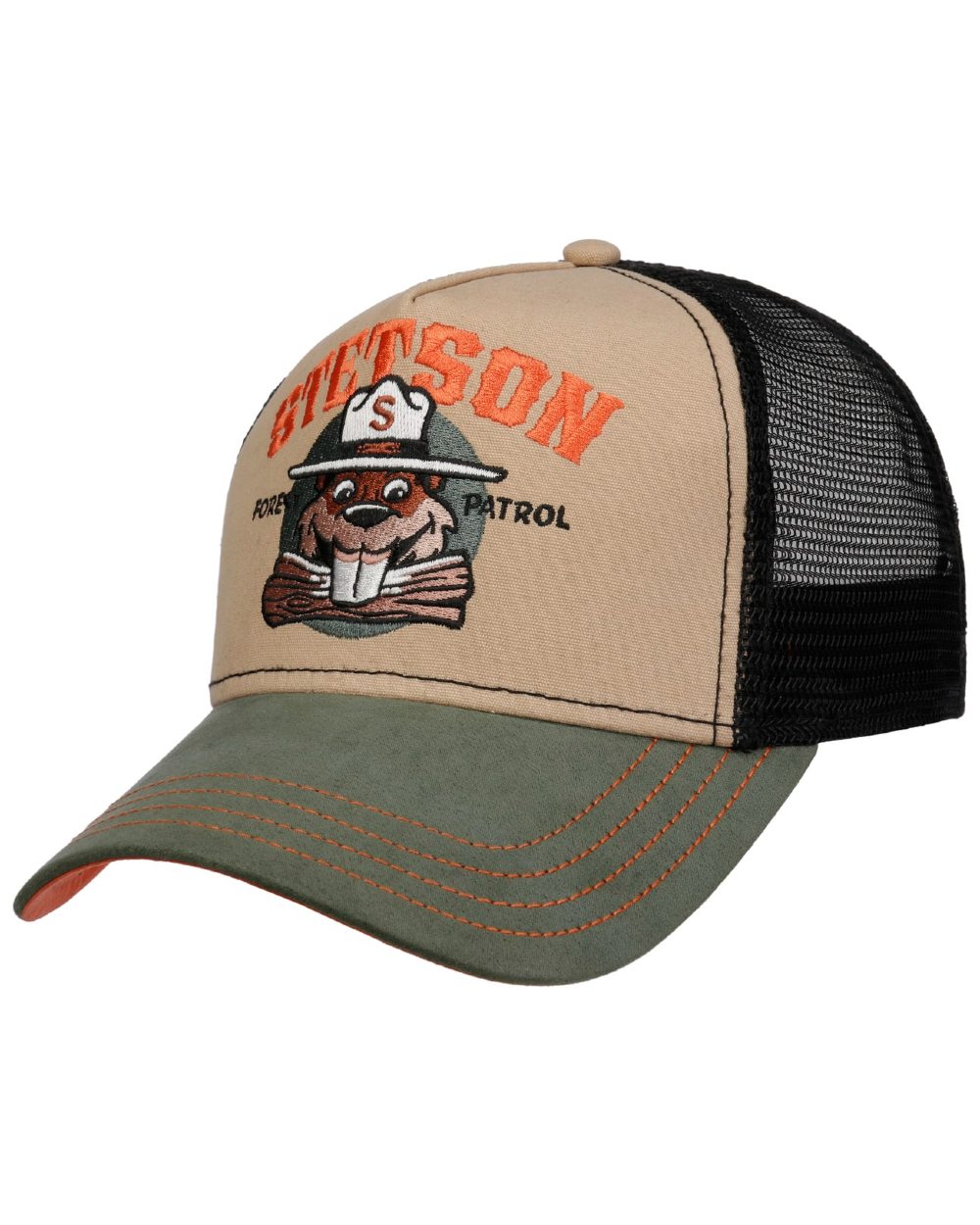 Forest Patrol coloured Stetson Forest Patrol Trucker Cap on white background 